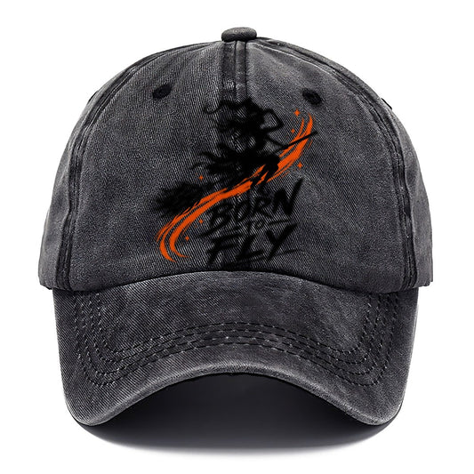 Born To Fly Slogan Witch Magic Classic Cap – Graphite