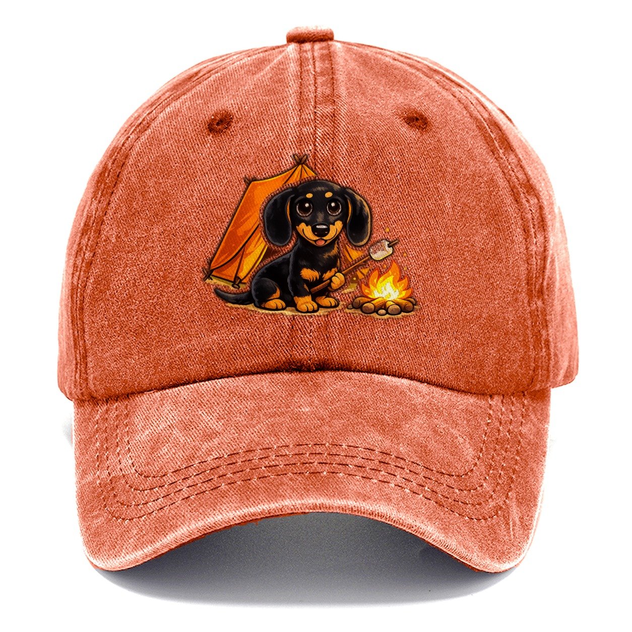 Camping Dachshund Classic Cap – Terracotta Clay
