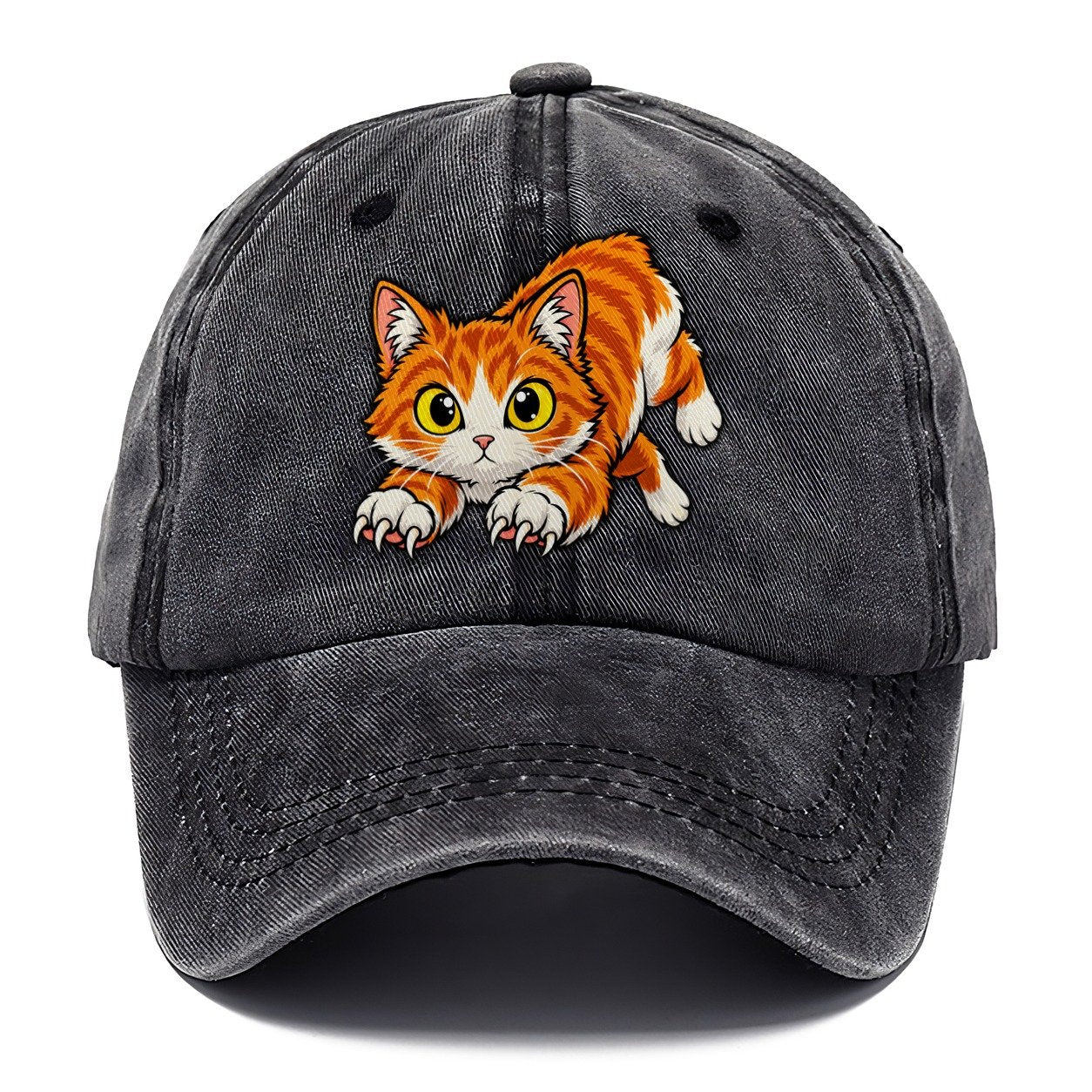 Manx Hopping Peeking Cats Classic Cap – Graphite
