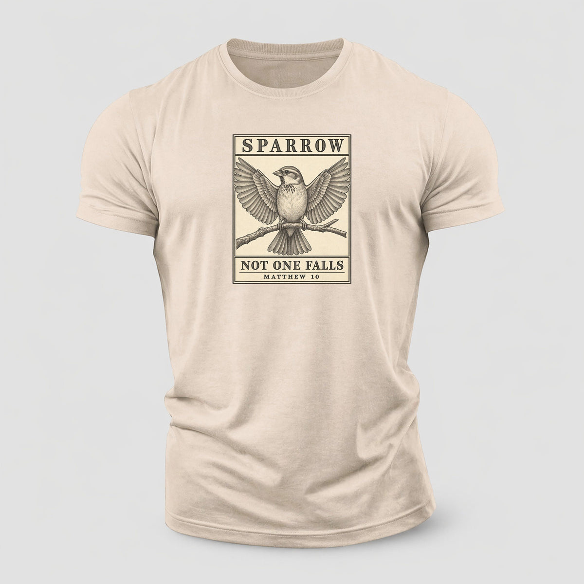 Sparrow Specimen Plate Creature Canticle Cotton T-Shirt – Sand