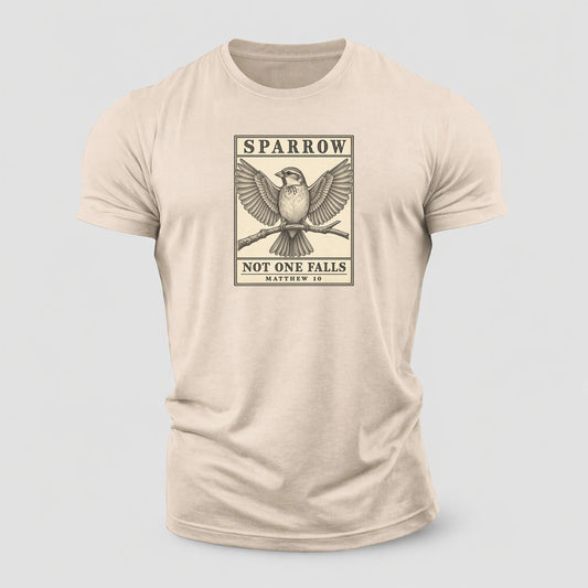 Sparrow Specimen Plate Creature Canticle Cotton T-Shirt – Sand