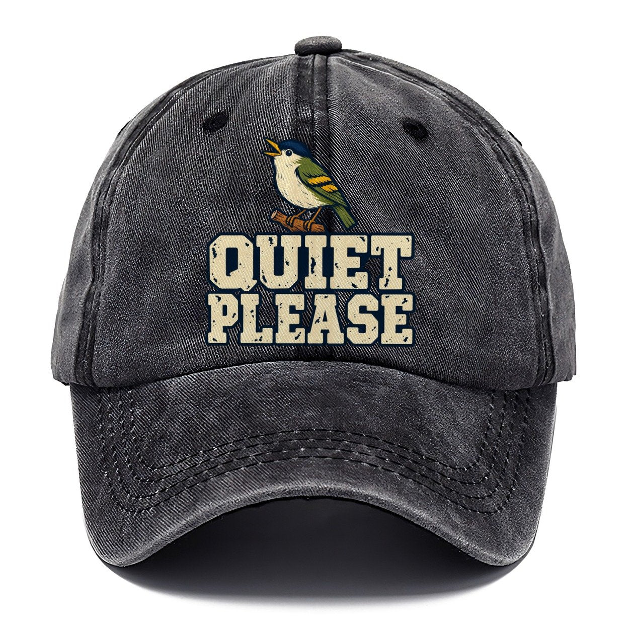Quiet Please Birdwatching Classic Cap – Graphite