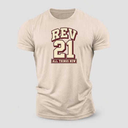 Revelation 21 Varsity Chapel Varsity Cotton T-Shirt – Sand