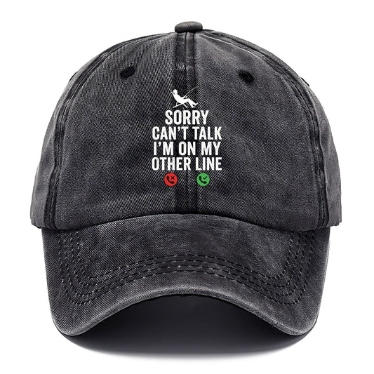 Sorry Cant Talk On My Other Line Classic Cap – Graphite