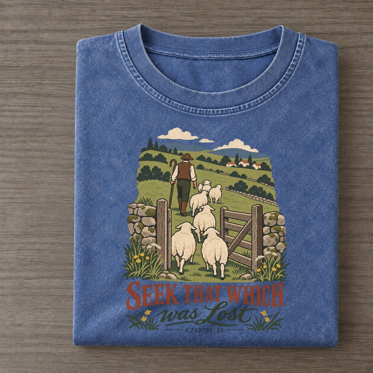 Seek That Which Was Lost The Counting Gate Vintage T-shirt – Washed Blue