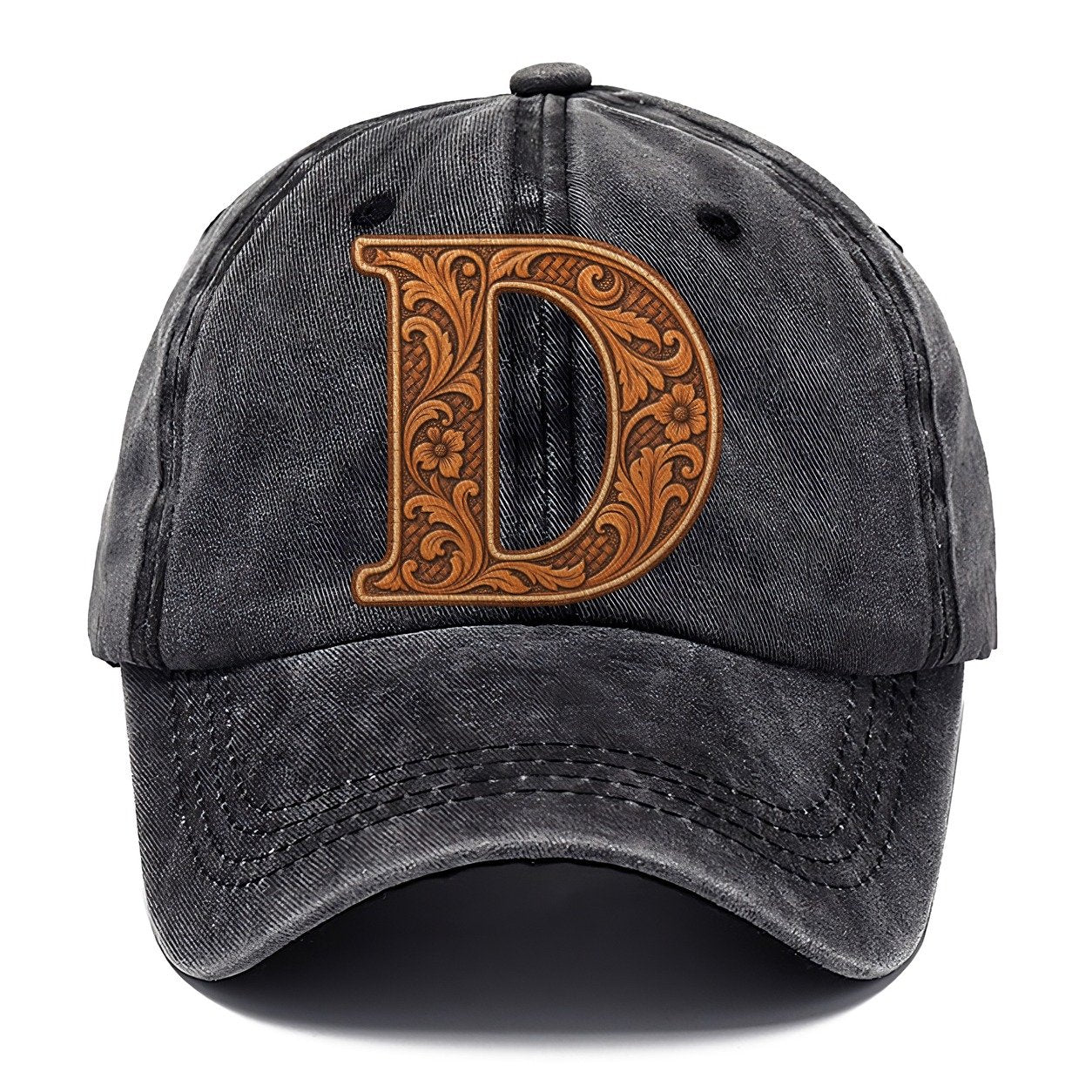 Tooled Leather D Monogram Classic Cap – Graphite