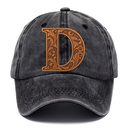 Tooled Leather D Monogram Classic Cap – Graphite