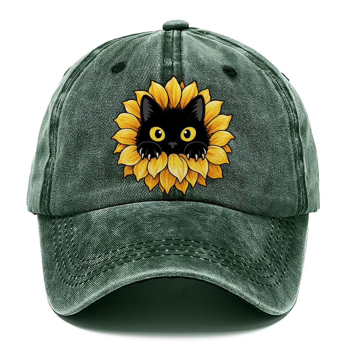 Black Cat Sunflower Fan Favorites Classic Cap – Forest Mist