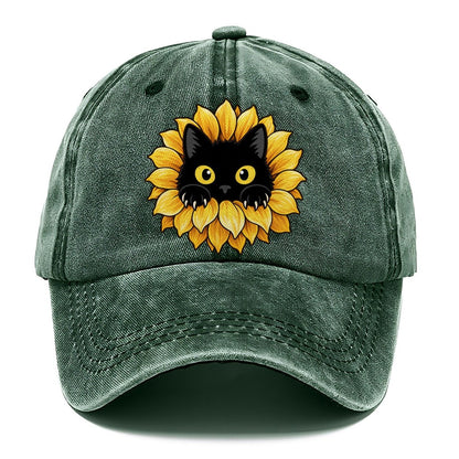 Black Cat Sunflower Fan Favorites Classic Cap – Forest Mist