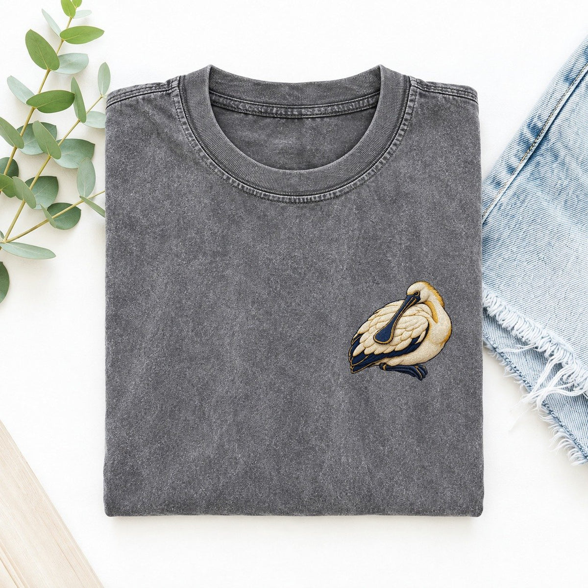 Spoonbill Shoulder Rest Left Chest Thread Signatures II Left Chest Vintage T-shirt – Grey