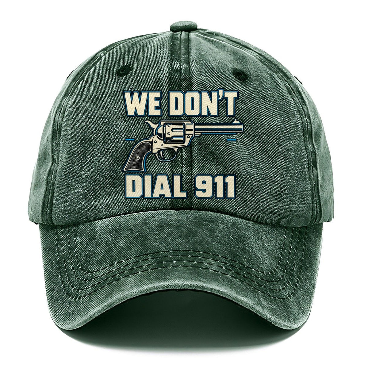 Technical Grid We Don't Dial 911 Classic Cap – Forest Mist