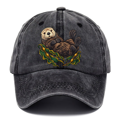Sea Otter And Bull Kelp Canada Cultural Icons Classic Cap – Graphite