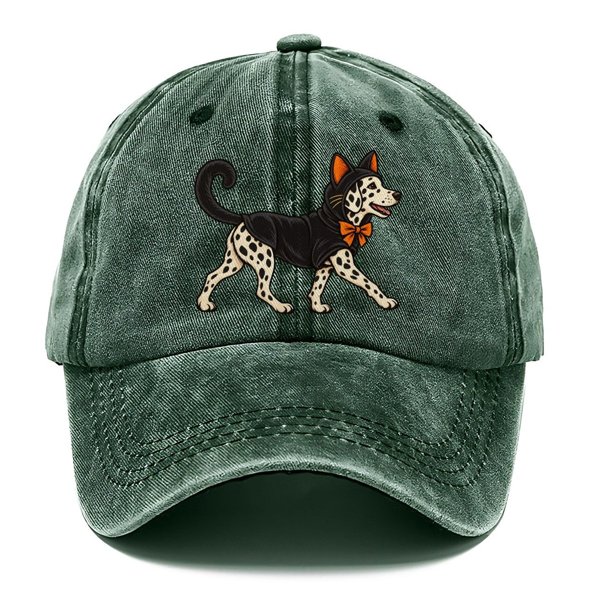 One Dalmatian In Halloween Costume Black Cat Costume With Felt Ears And A Long Curled Tail Halloween Dog Parade Classic Cap – Forest Mist