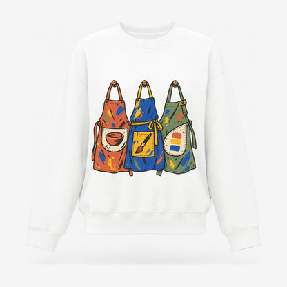 Class Apron Row Clay Color Makers Women's Crewneck Sweatshirt – White