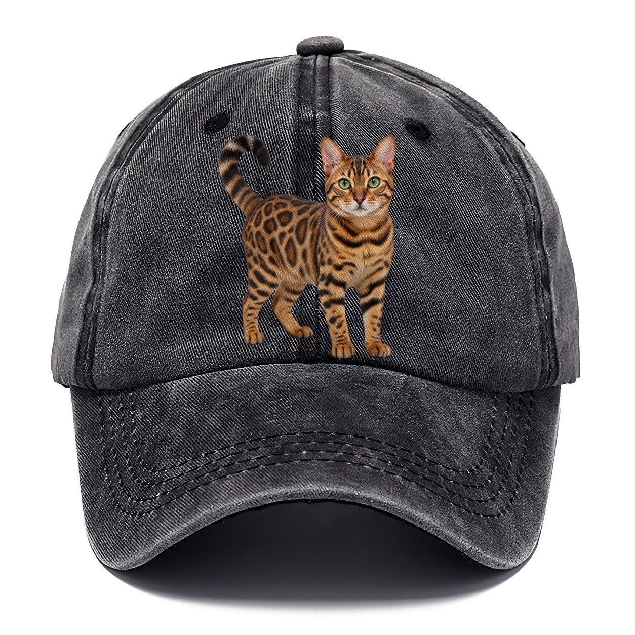 Bengal Standing Three Quarter Realistic Cat Portrait Classic Cap – Graphite