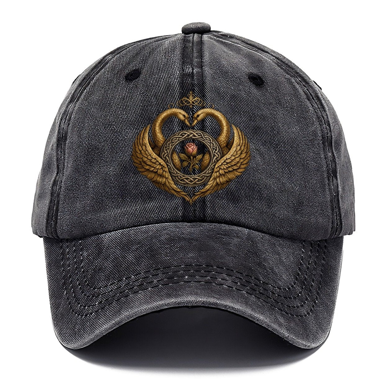 Claddagh Symbol Washed Classic Cap – Graphite