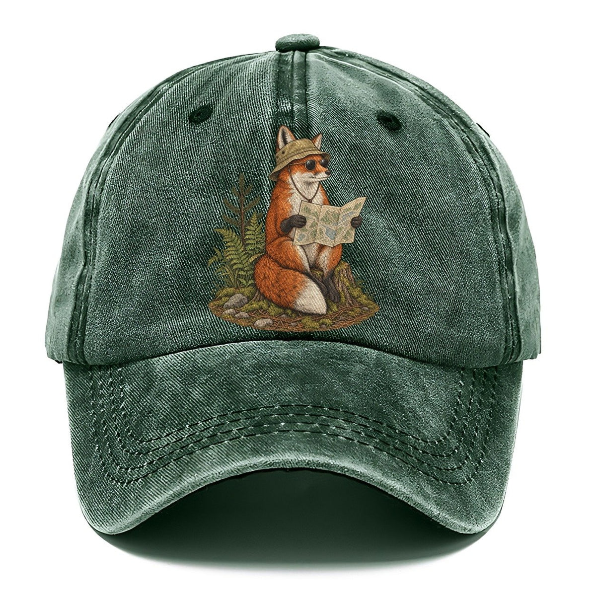 Fox Trail Map Slow Camp Club Classic Cap – Forest Mist
