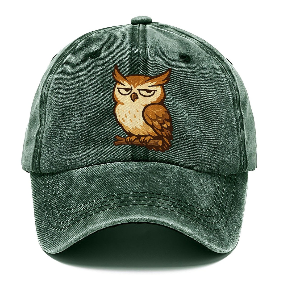 Grumpy Owl on Branch Classic Cap – Forest Mist