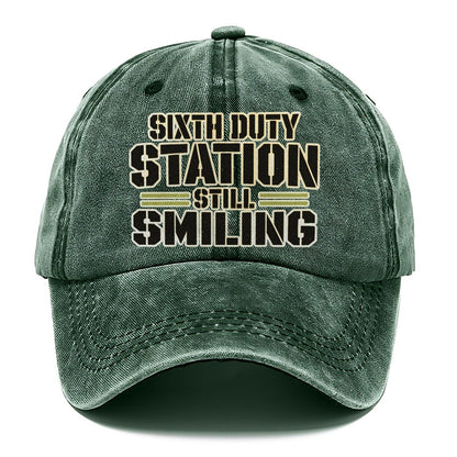 Sixth Duty Station Still Smiling Barracks Wit Classic Cap – Forest Mist