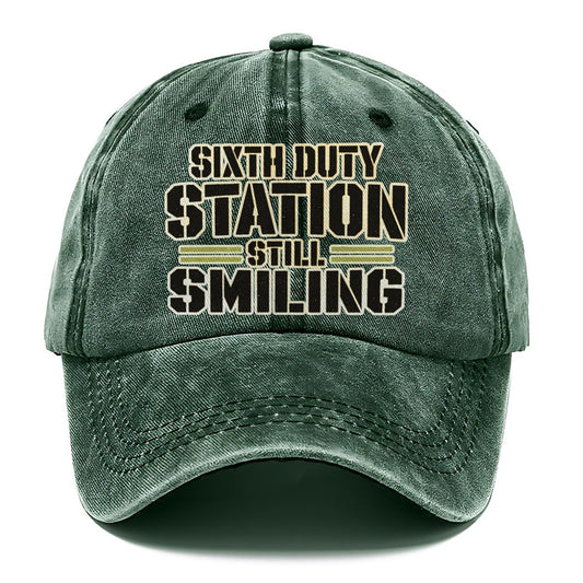Sixth Duty Station Still Smiling Barracks Wit Classic Cap – Forest Mist