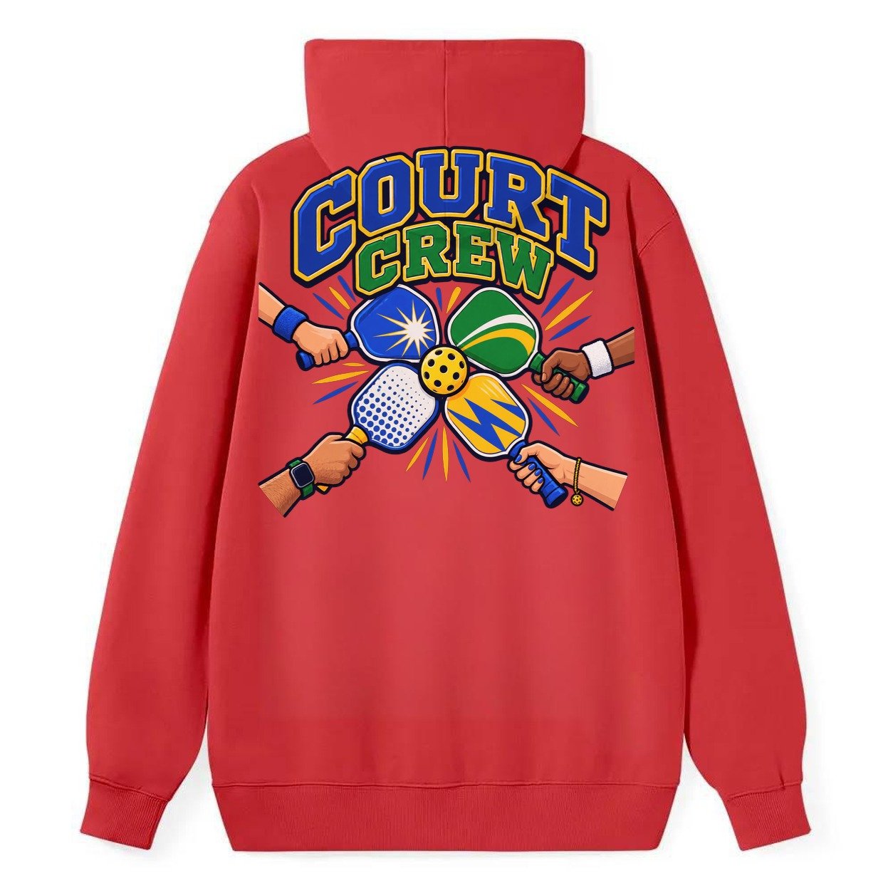 Court Crew Pickleball Life Classic Pullover Hoodie – Red