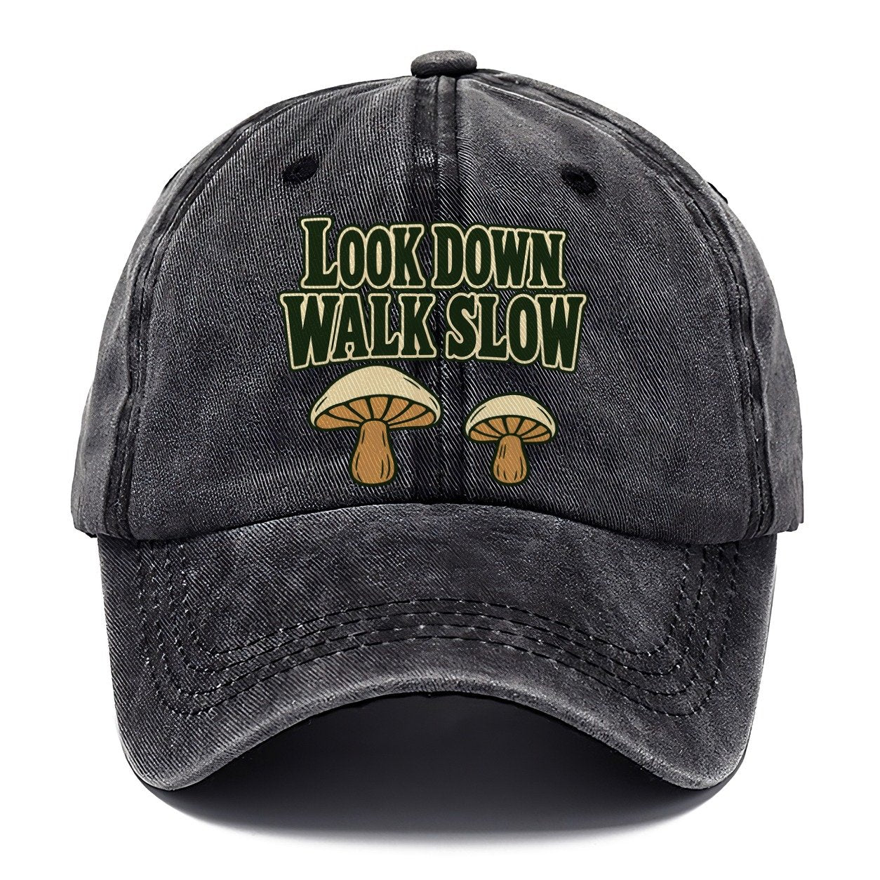 Look Down Walk Slow Foraging And Mycology Classic Cap – Graphite