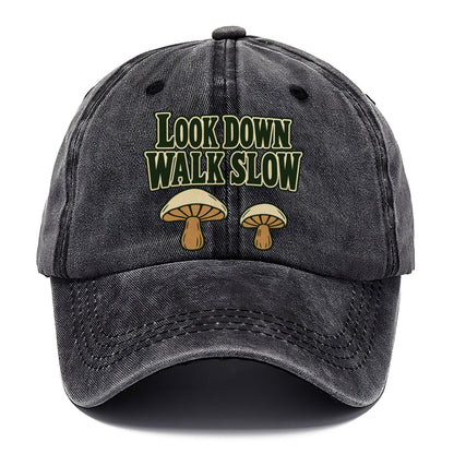 Look Down Walk Slow Foraging And Mycology Classic Cap – Graphite
