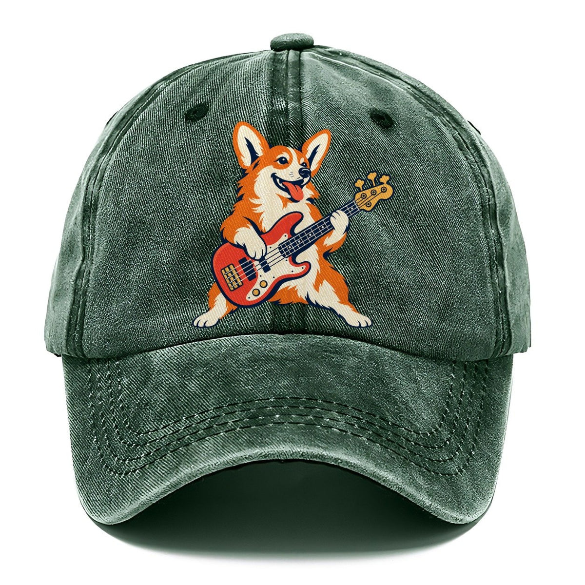 Corgi Bass Player Sundown Familiars Classic Cap – Forest Mist