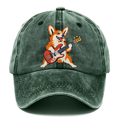 Corgi Bass Player Sundown Familiars Classic Cap – Forest Mist