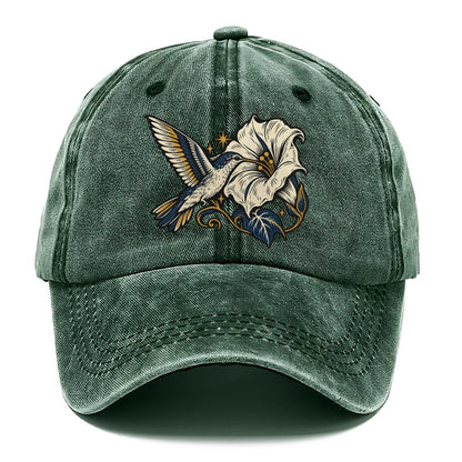 Hummingbird Night Flower Sundown Familiars Classic Cap – Forest Mist