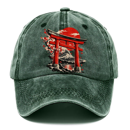 Torii Gate Mount Fuji Blossoms Classic Cap – Forest Mist
