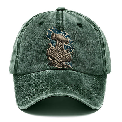 Mjolnir Hammer Celtic Knotwork Classic Cap – Forest Mist