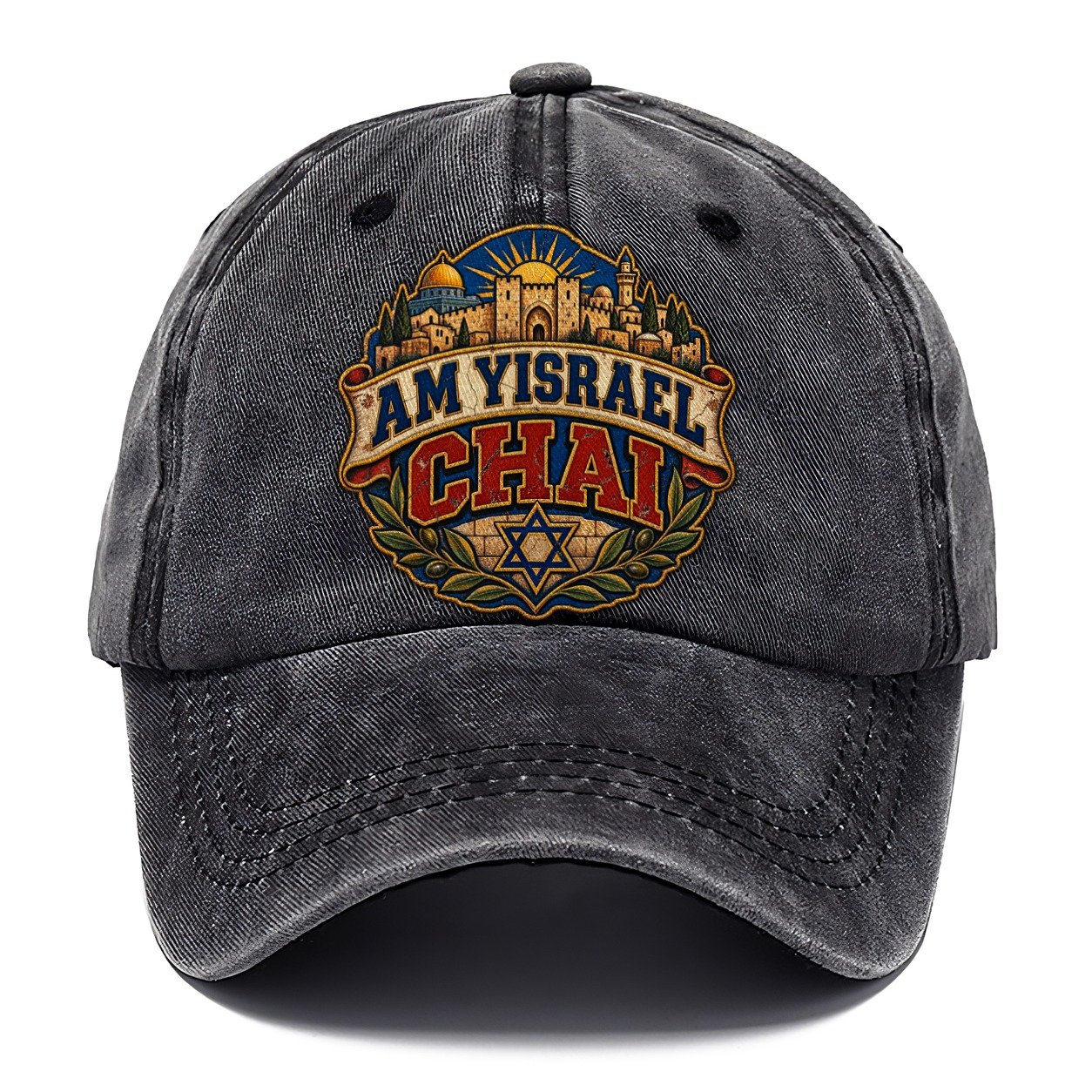 Am Yisrael Chai Lettering Jerusalem Classic Cap – Graphite