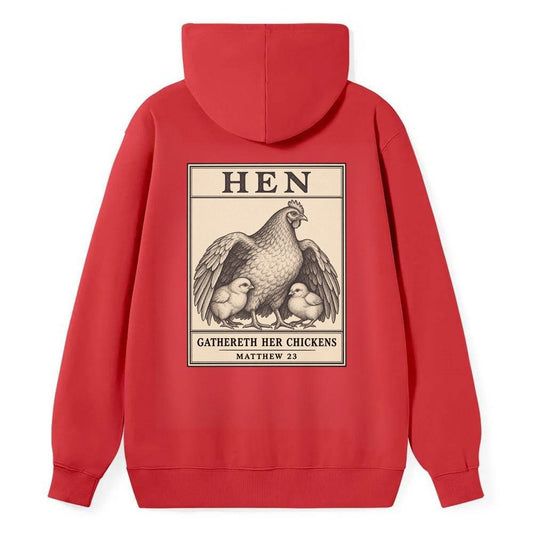 Hen Specimen Plate Creature Canticle Classic Pullover Hoodie – Red