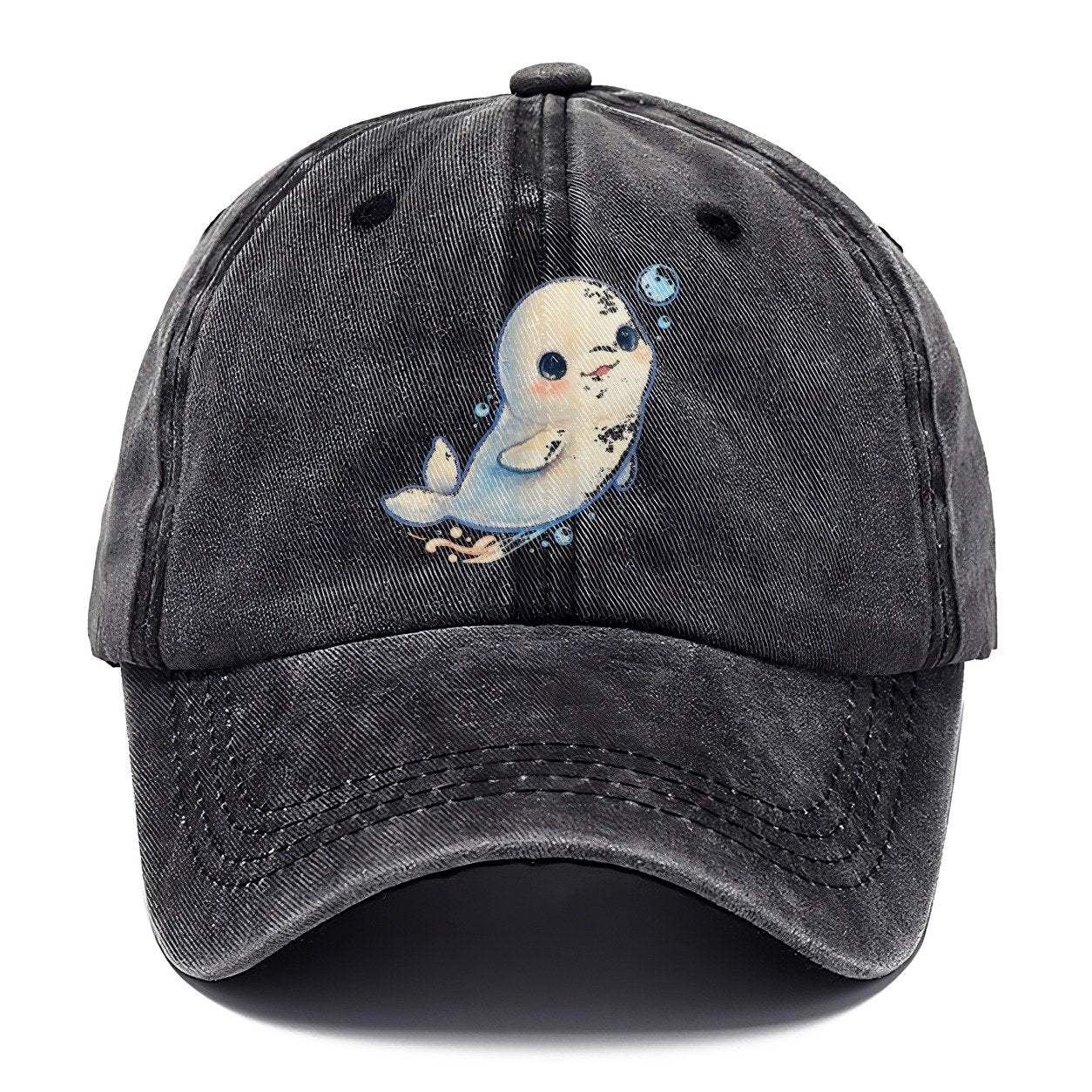 Beluga Whale Bubble Rise Sea Sprite Classic Cap – Graphite
