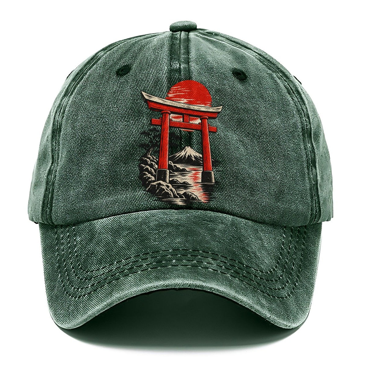 Torii Gate Mount Fuji Sunset Classic Cap – Forest Mist
