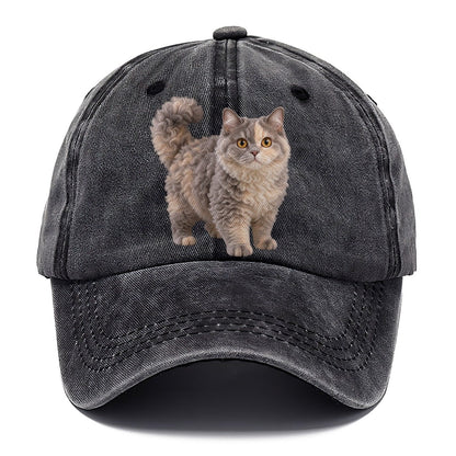 Selkirk Rex Standing Three Quarter Realistic Cat Portrait Classic Cap – Graphite