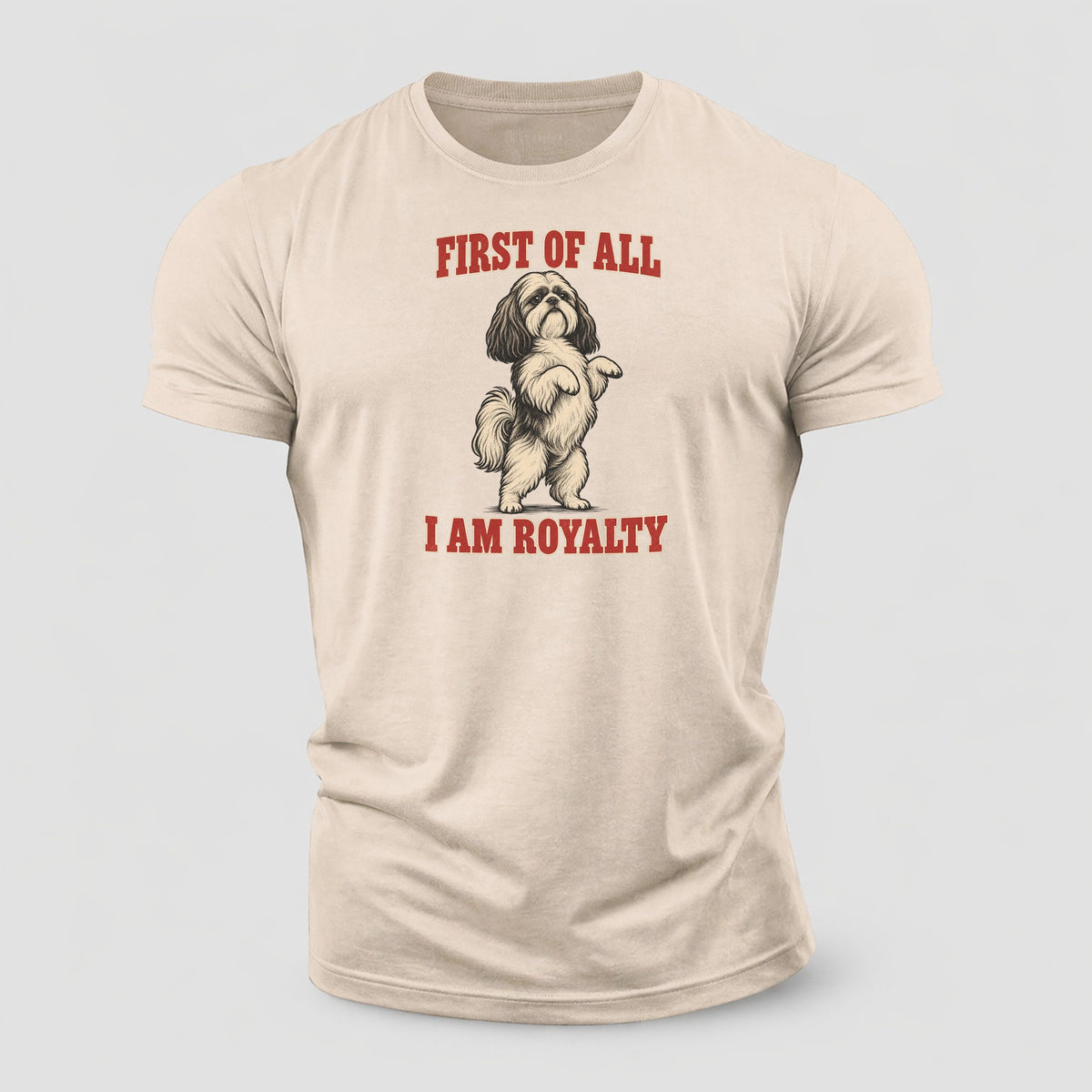 Shih Tzu Dog Declarations Cotton T-Shirt – Sand