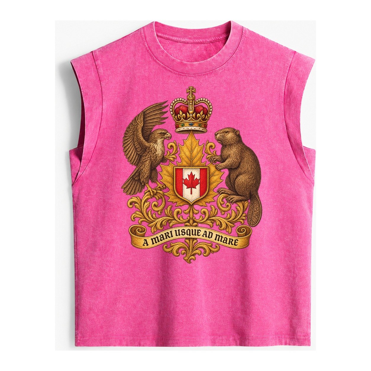 Canada Heritage Maple Badge Vintage Washed Tank – Pink