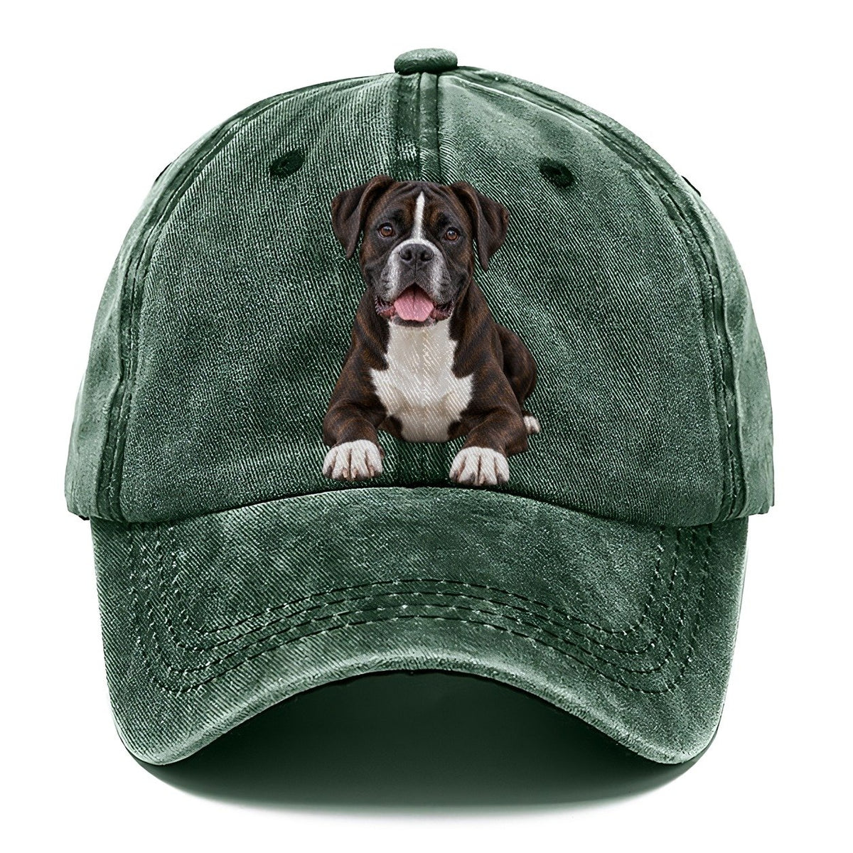 Black Reverse Brindle Boxer Classic Cap – Forest Mist
