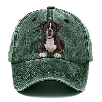 Black Reverse Brindle Boxer Classic Cap – Forest Mist