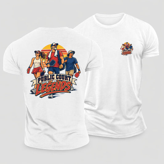 Public Court Legends Pickleball Life Cotton T-Shirt – White