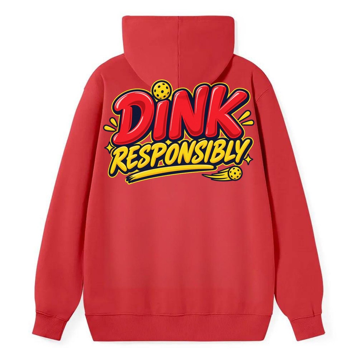 Dink Responsibly Pickleball Life Classic Pullover Hoodie – Red