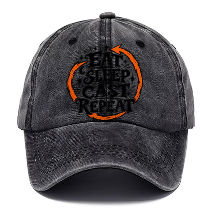 Eat Sleep Cast Repeat Slogan Witch Magic Classic Cap – Graphite
