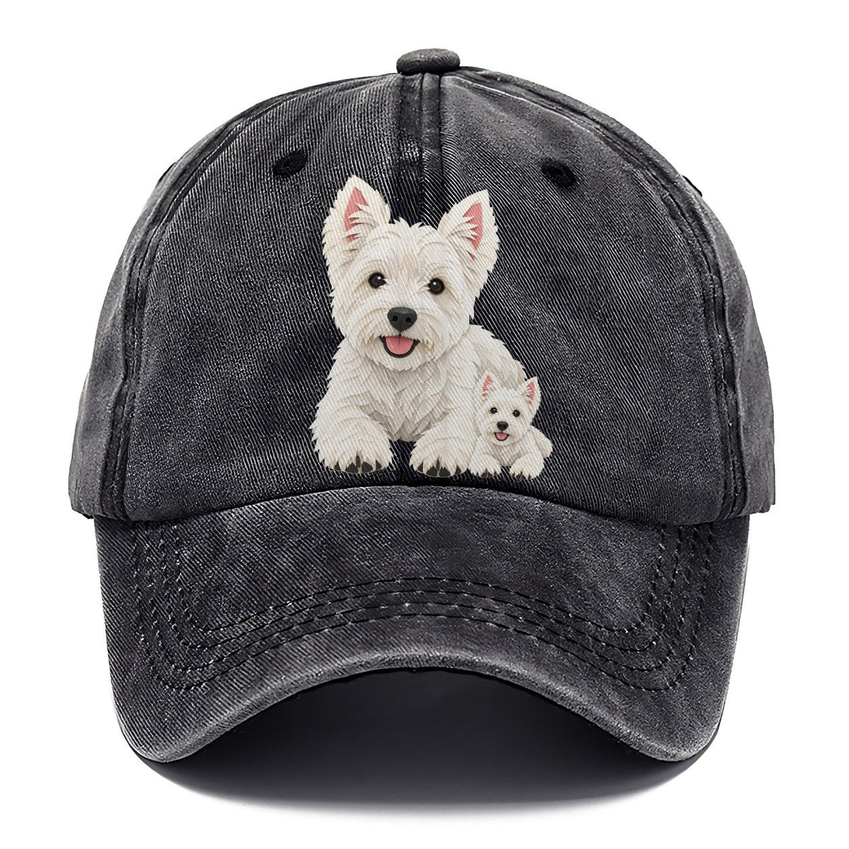 Cut-Paper Westie Lying Down Classic Cap – Graphite