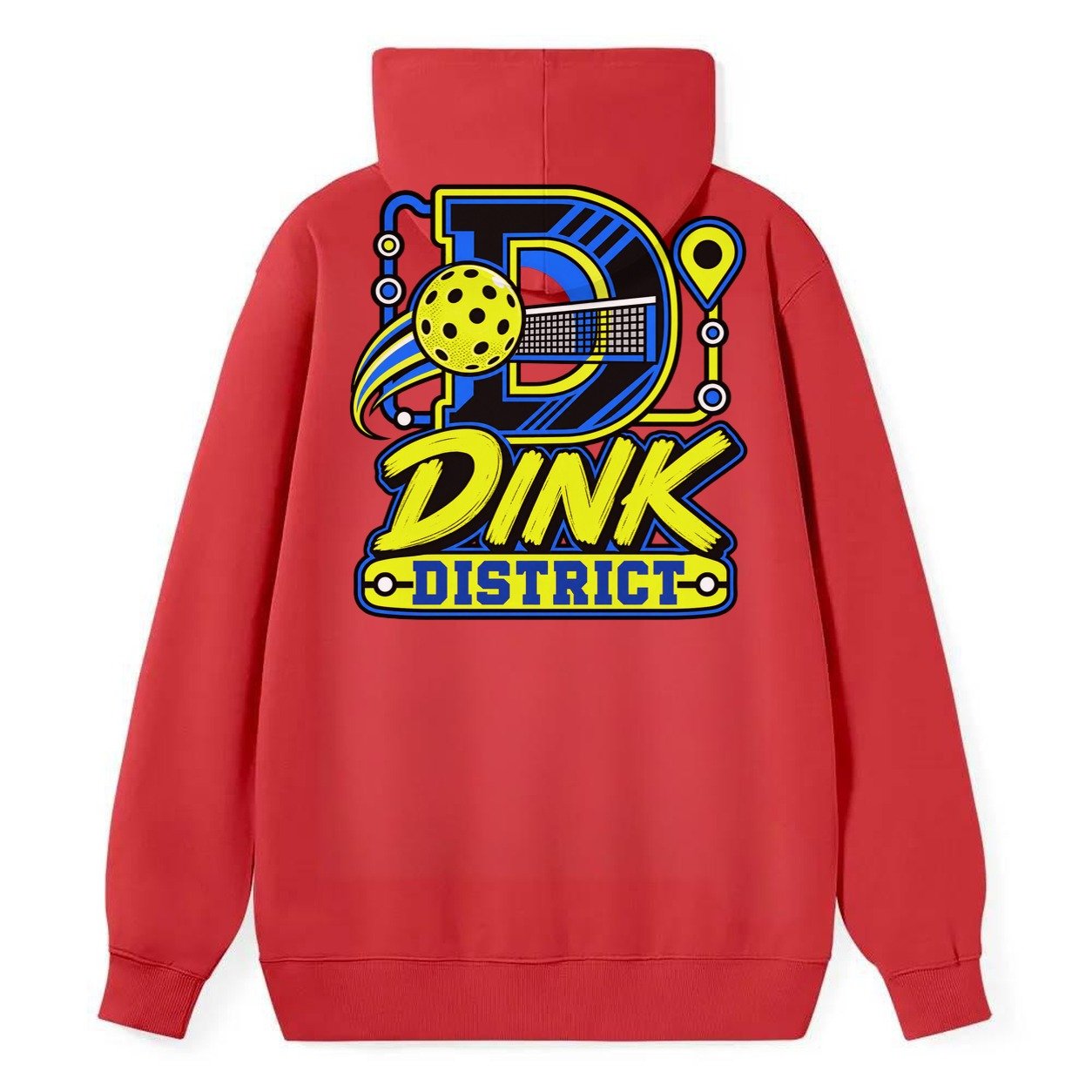 Dink District Pickleball Life Classic Pullover Hoodie – Red