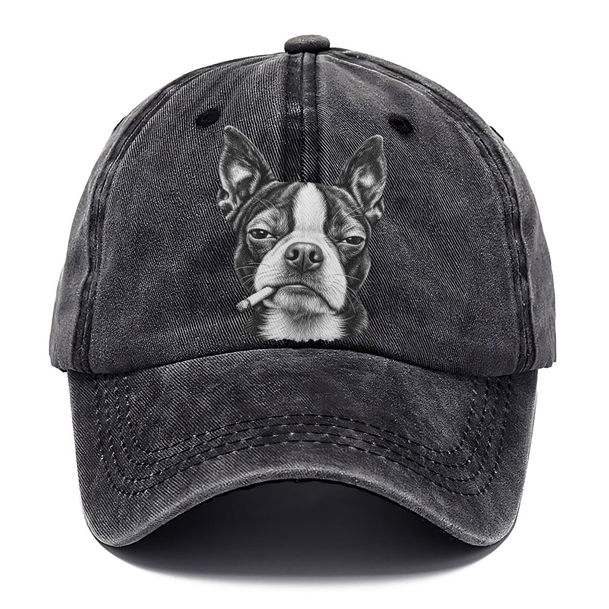 Boston Terrier Smoking Dogs Classic Cap – Graphite
