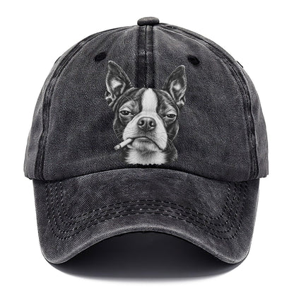 Boston Terrier Smoking Dogs Classic Cap – Graphite