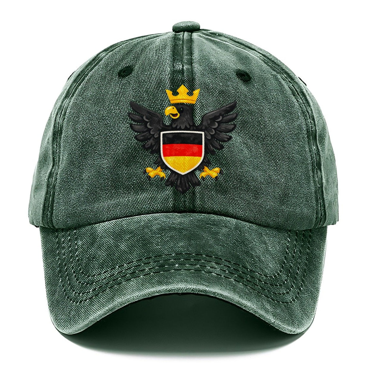Crowned Black Eagle Flag Shield Classic Cap – Forest Mist