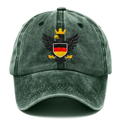 Crowned Black Eagle Flag Shield Classic Cap – Forest Mist